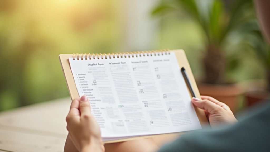 Calendar and planner showing daily meditation schedule and habit tracking
