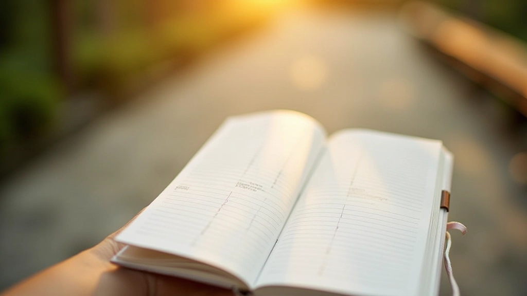 Daily meditation habit tracker with progress notes and peaceful wellness journaling setup