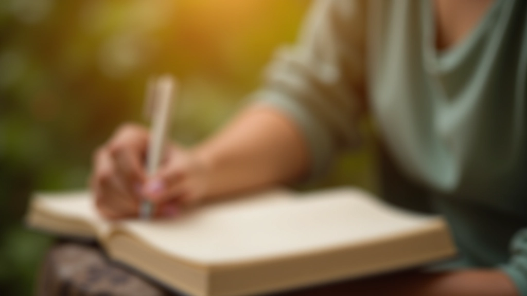 Person writing intentions in a journal during peaceful morning moment